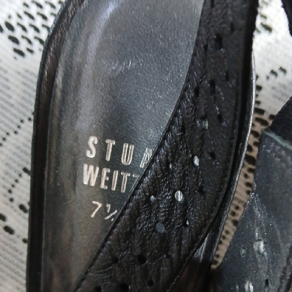 Stuart Weitzman Black Low Wedge Elegant Design - Picture 9 of 9